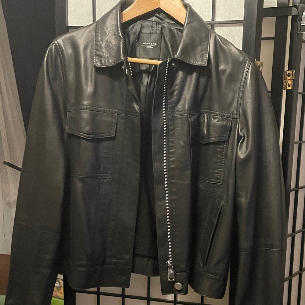 WEEKEND MaxMara Black Leather Jacket